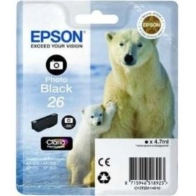 Epson Expression Premium XP-620 210843 Original Tintenpatrone foto schwarz Hersteller ID No 26 phbk C13T26114010